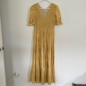 Christy Dawn The Brooklyn Dress in Golden Pollinator Garden Silk Cotton